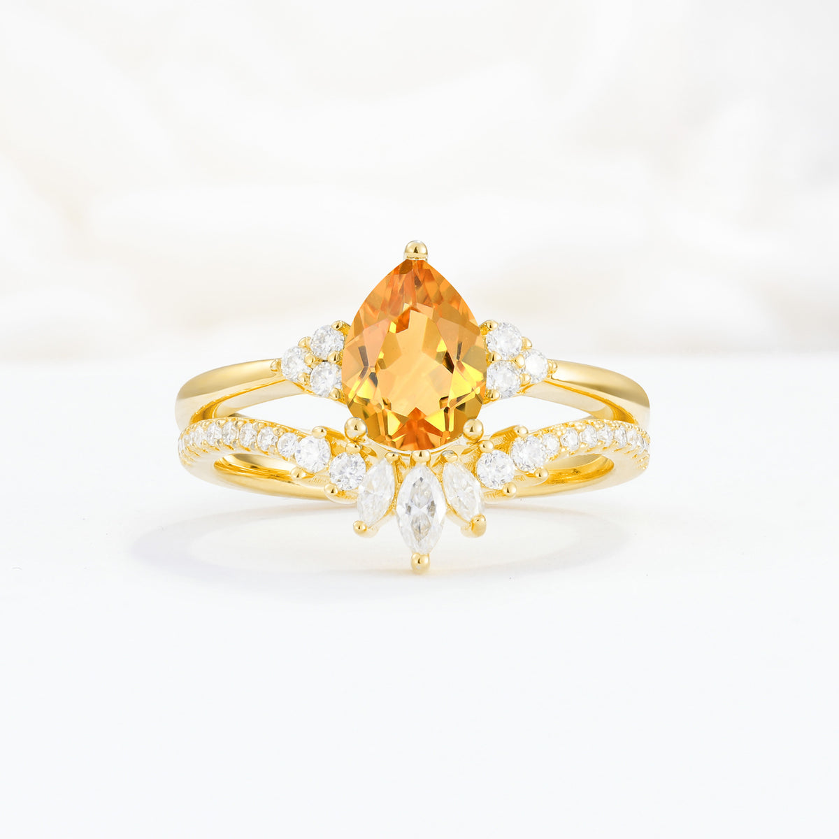 SR17115 Citrine Ring - Yellow-Gold