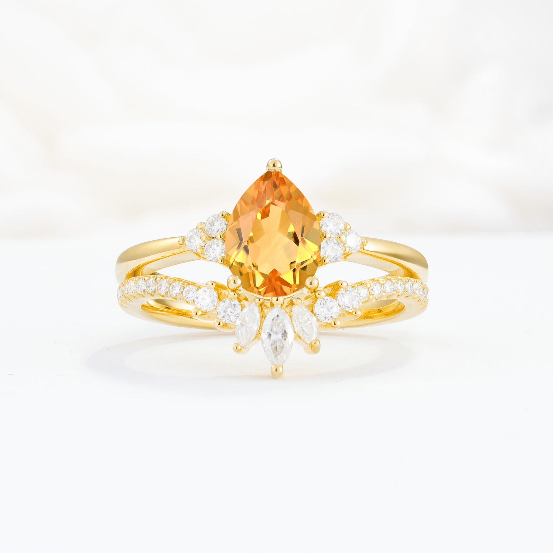 SR17115 Citrine Ring - Yellow-Gold