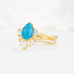 SR17115 Turquoise Ring - White-Gold