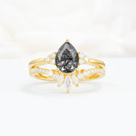 SR17115 Black Rutilated Quartz Ring - Yellow-Gold
