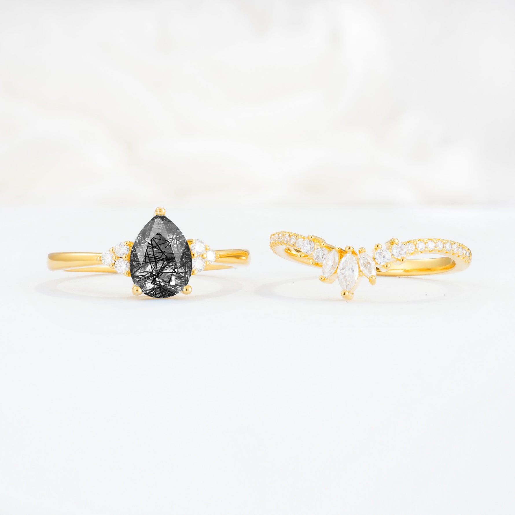 SR17115 Black Rutilated Quartz Ring - Additional view
