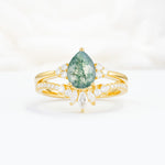 SR17115 Moss Agate Ring - Yellow-Gold