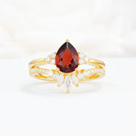 SR17115 Garnet Ring - Yellow-Gold