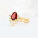SR17115 Garnet Ring - White-Gold