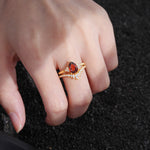 SR17115 Garnet Ring - Rose-Gold