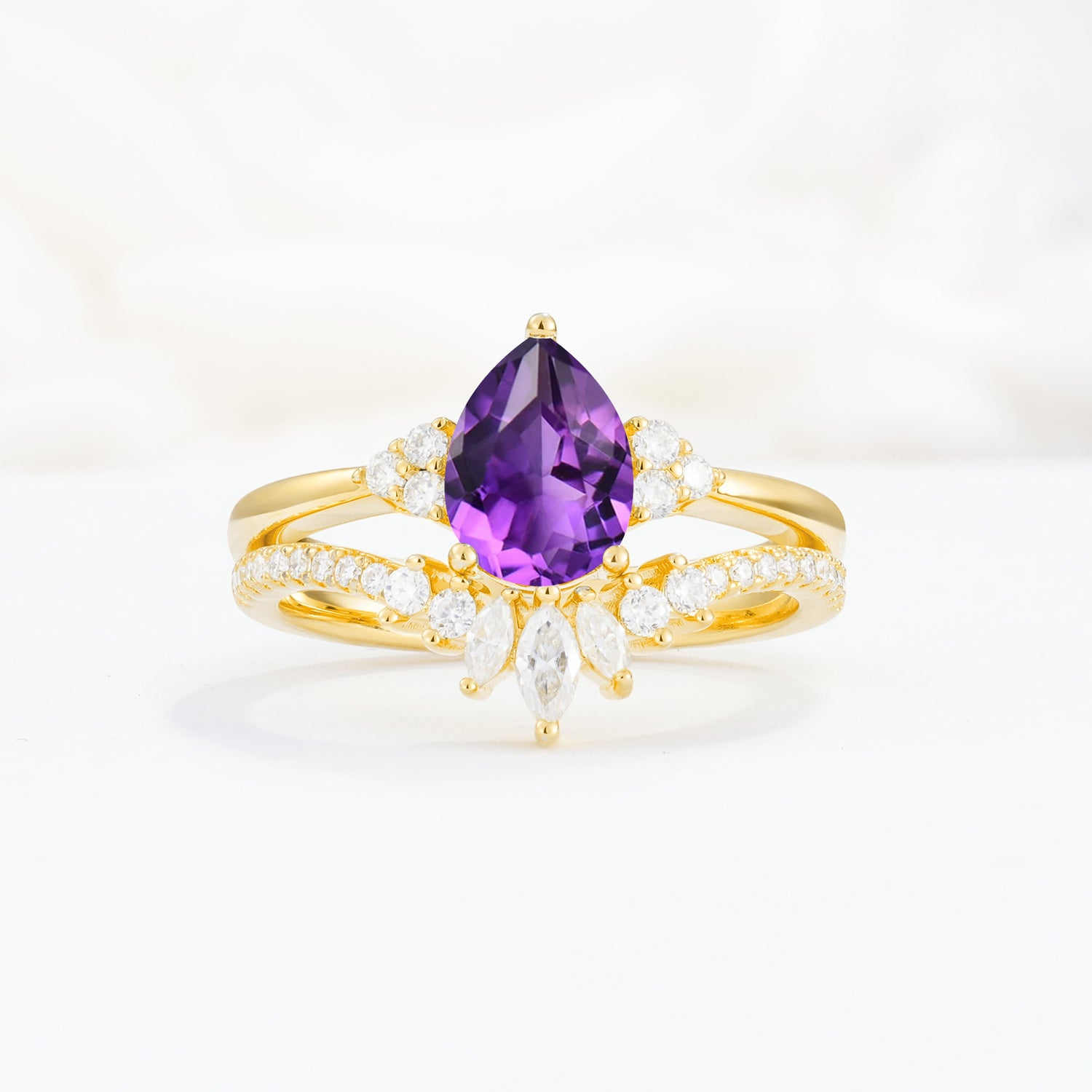SR17115 Amethyst Ring - Yellow-Gold