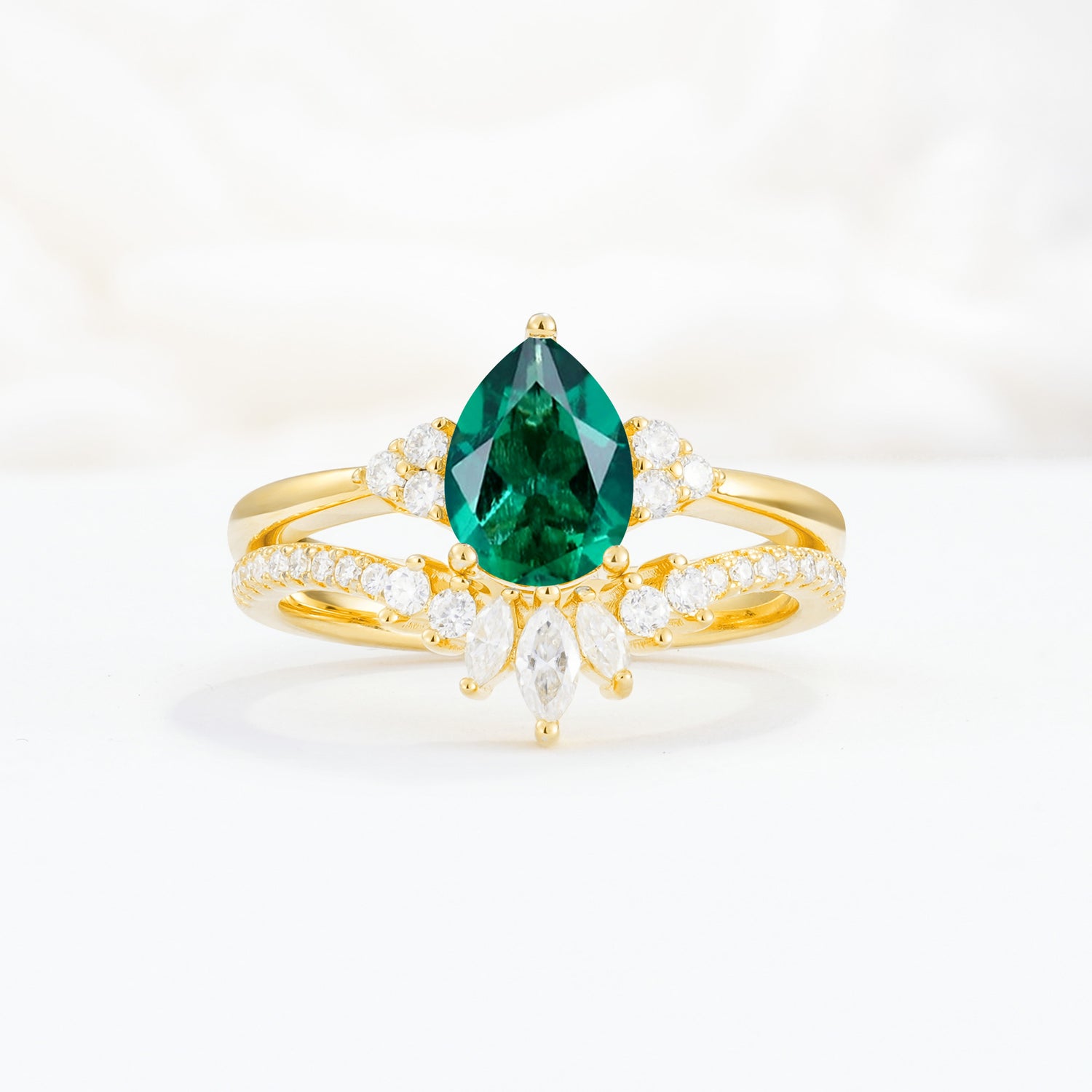 SR17115 Emerald Ring - Yellow-Gold
