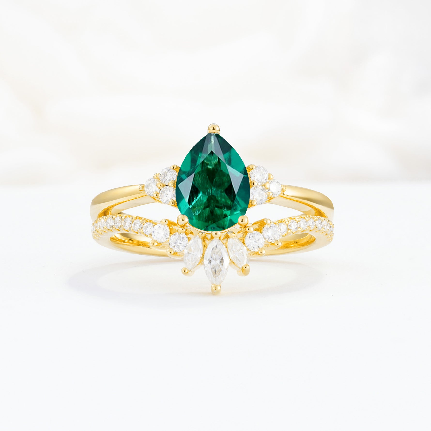 SR17115 Emerald Ring - Yellow-Gold