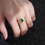 SR17115 Emerald Ring - Rose-Gold