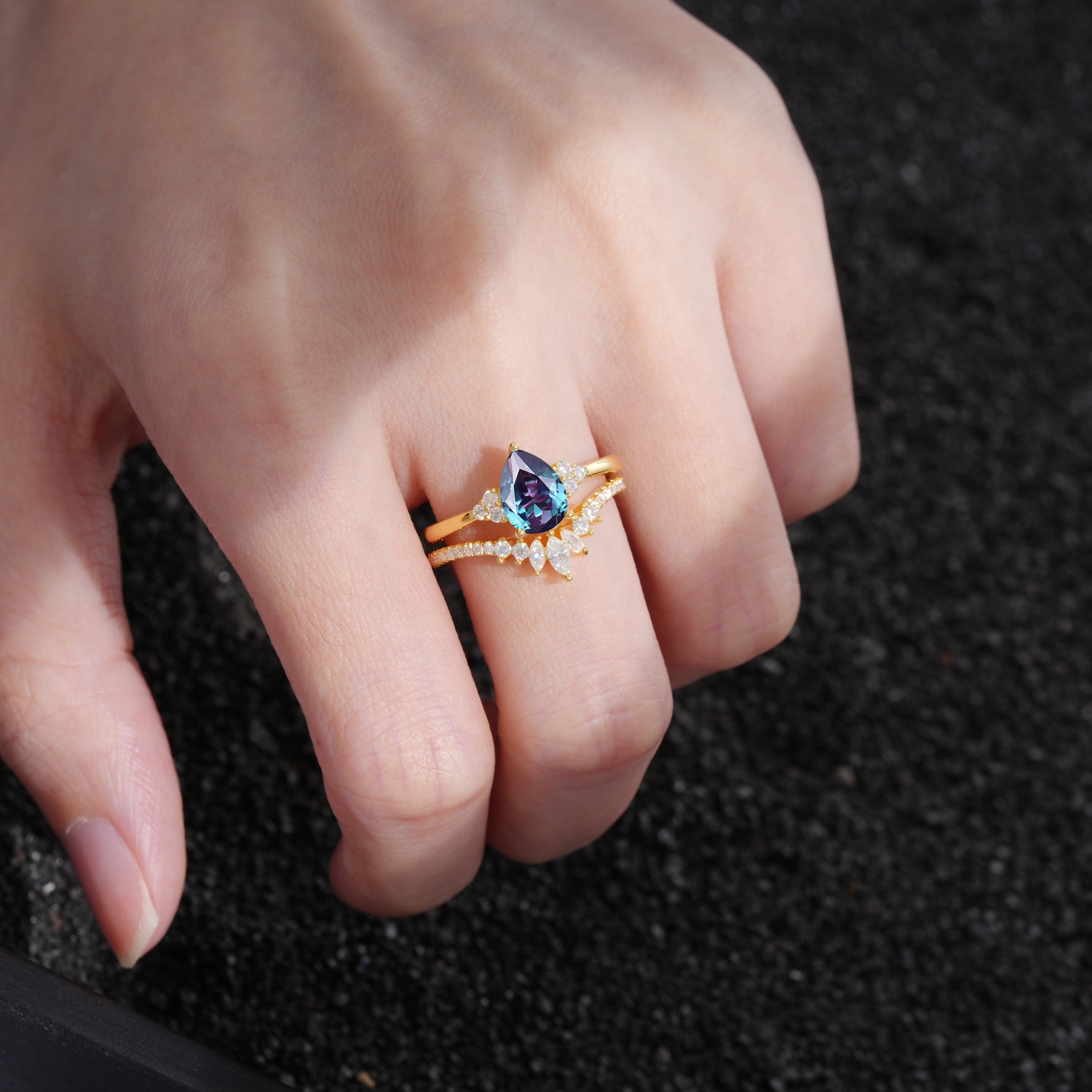 SR17115 Alexandrite Ring - Rose-Gold