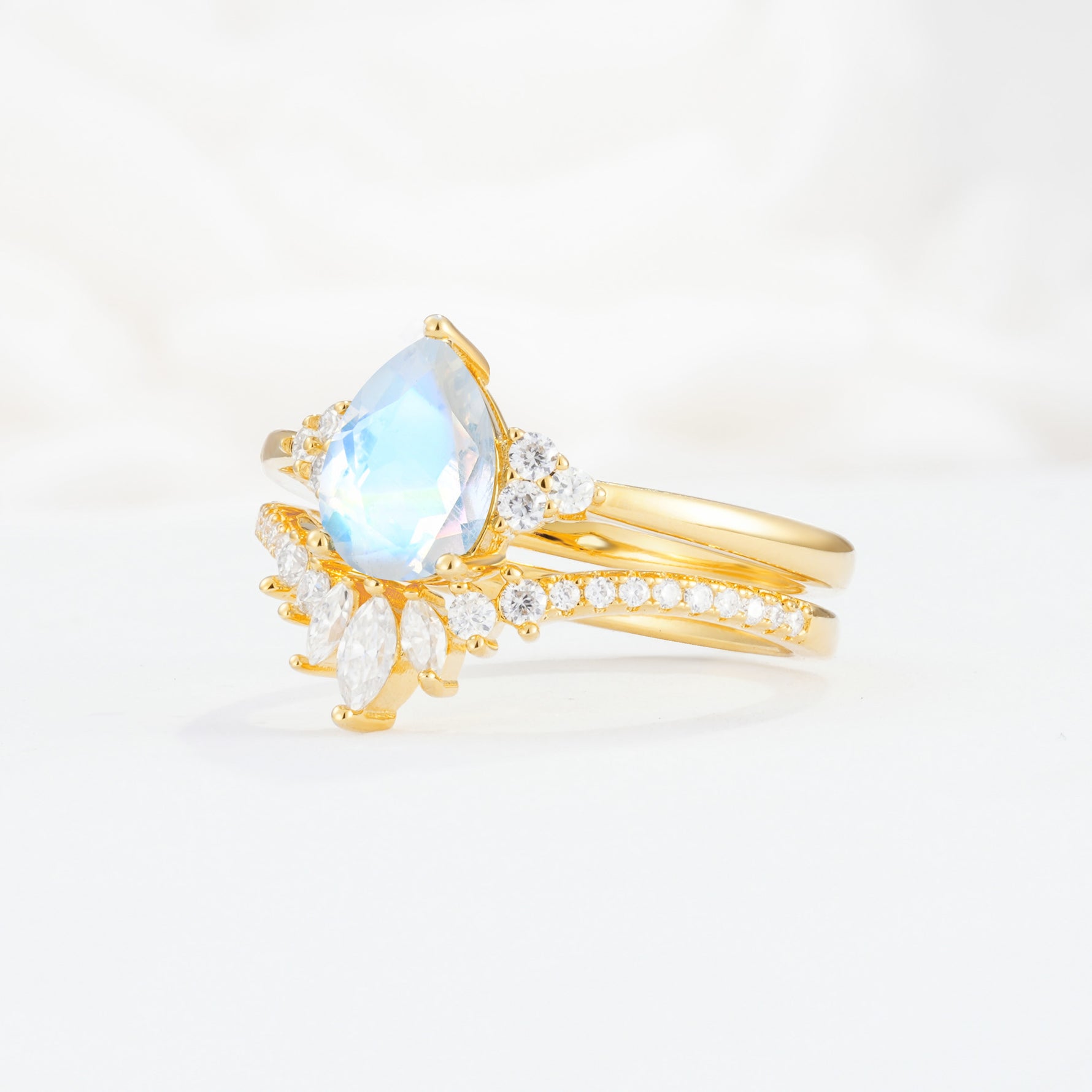 SR17115 Moonstone Ring - White-Gold