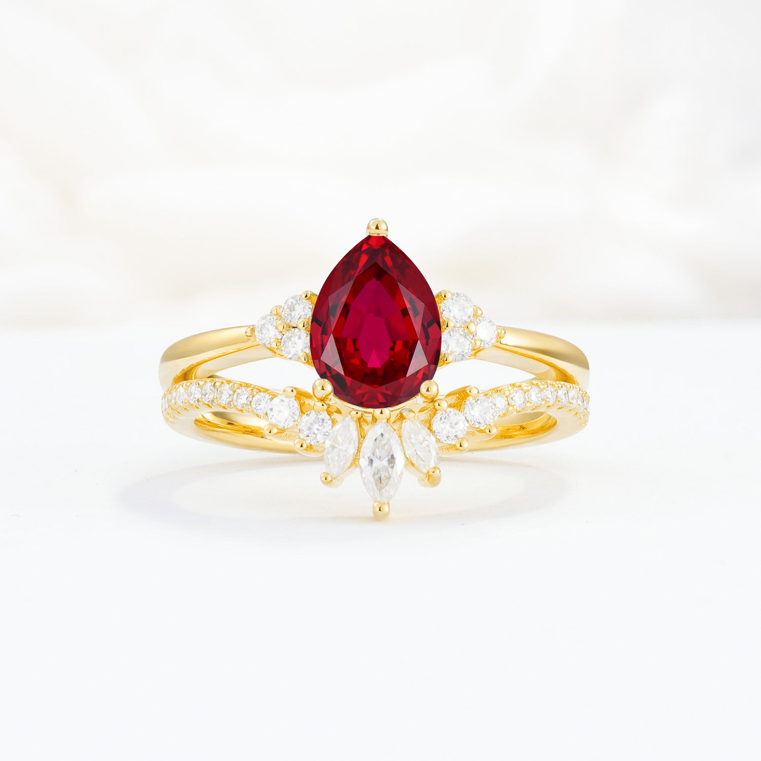SR17115 Ruby Ring - Yellow-Gold
