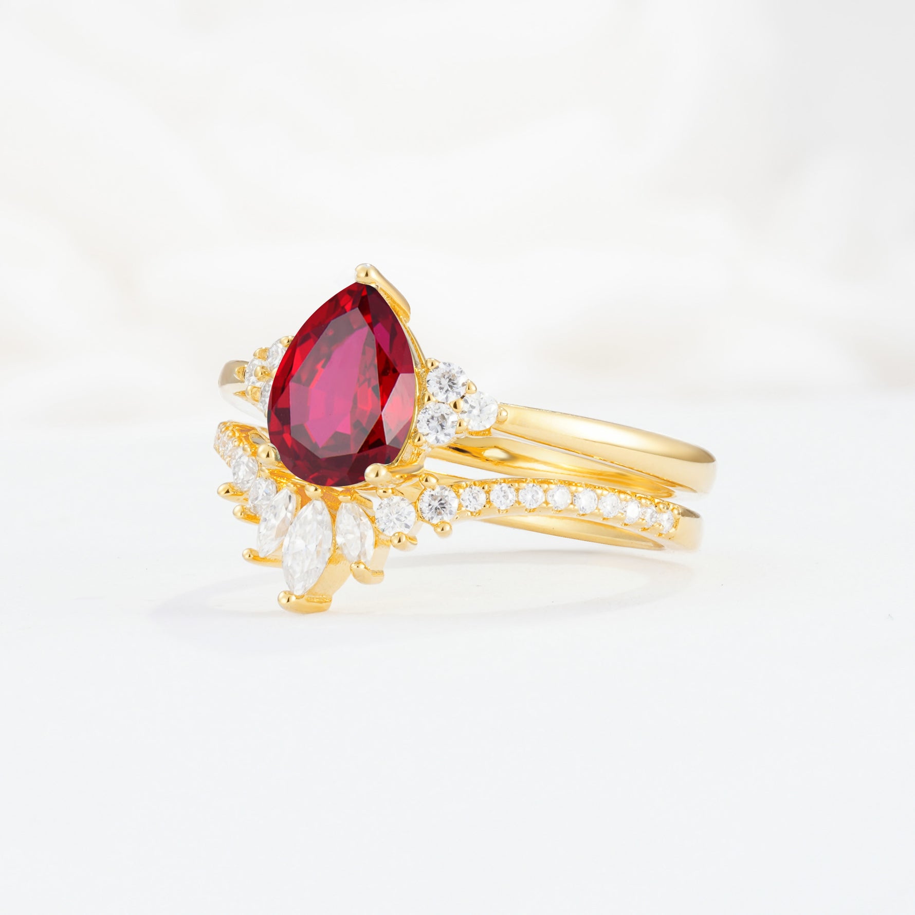 SR17115 Ruby Ring - White-Gold