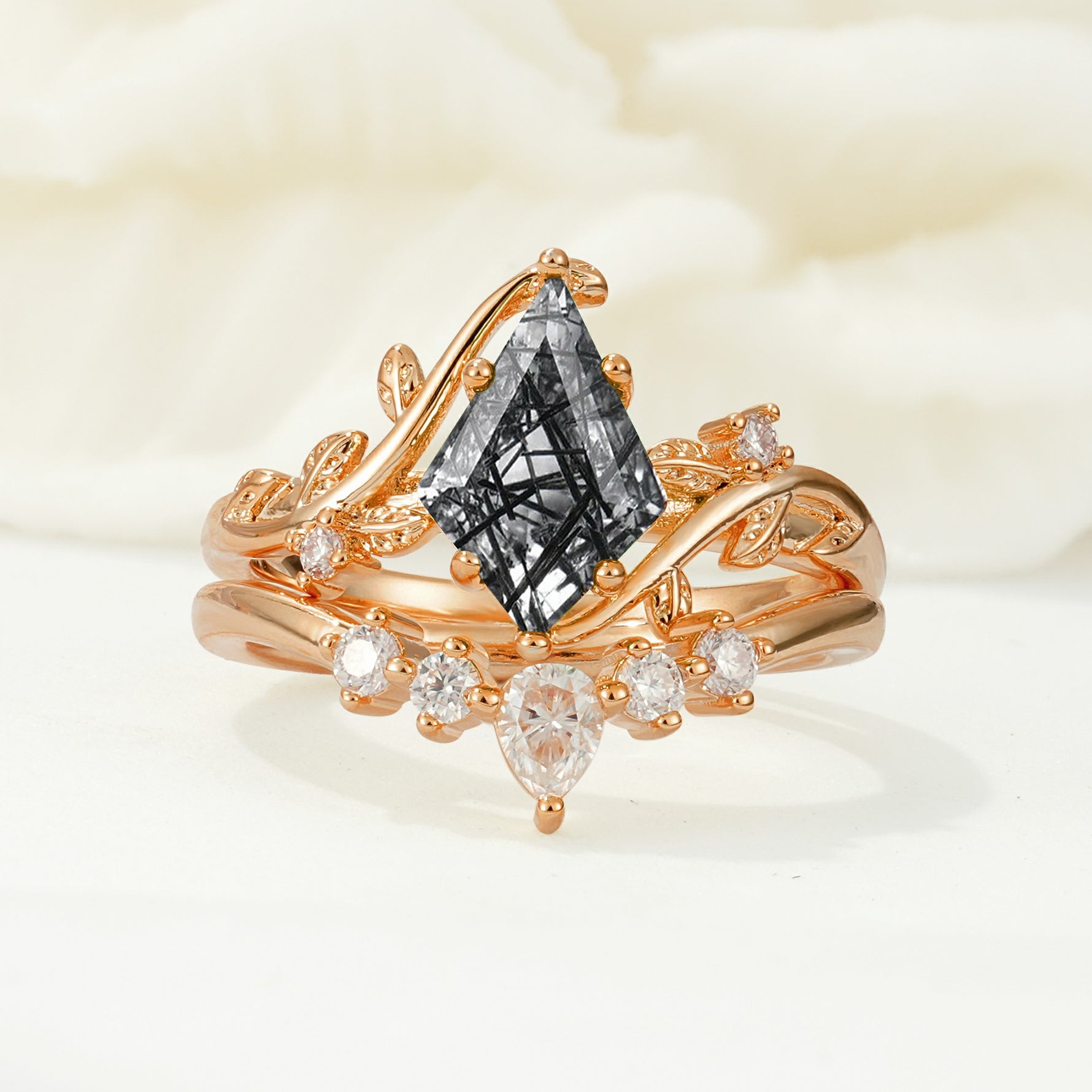 SR17116 Black Rutilated Quartz Ring - Additional view