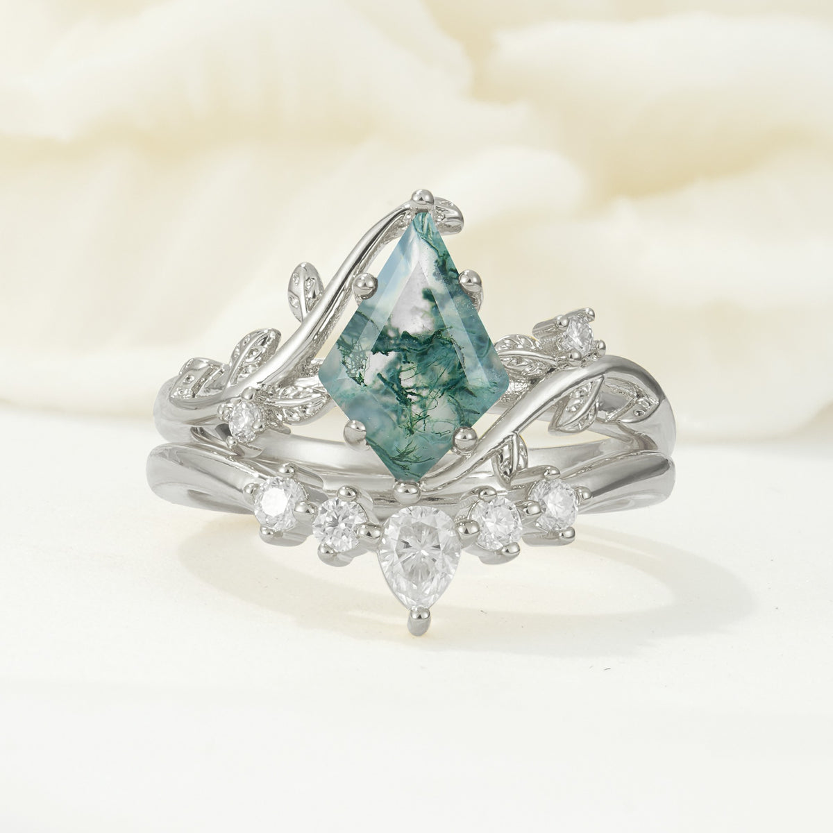 SR17116 Moss Agate Ring - Additional view