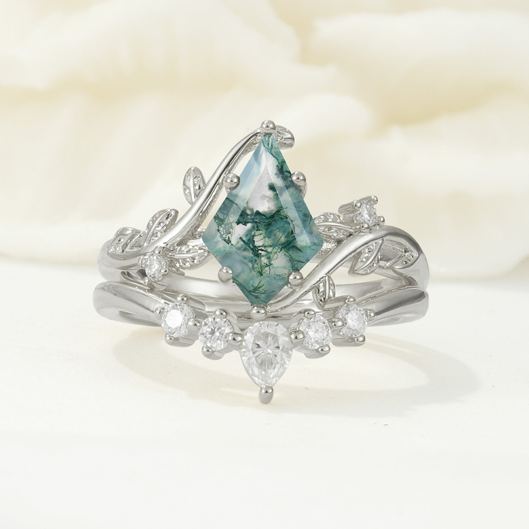 SR17116 Moss Agate Ring - Additional view