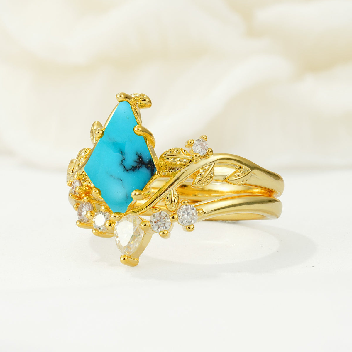 SR17116 Turquoise Ring - White-Gold