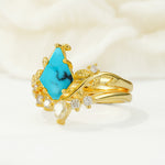 SR17116 Turquoise Ring - White-Gold