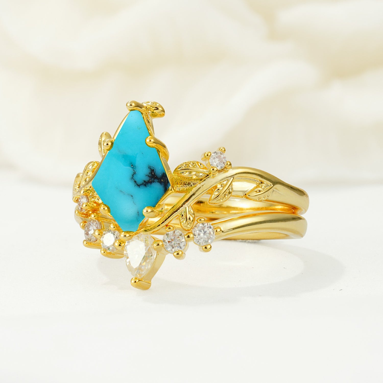 SR17116 Turquoise Ring - White-Gold