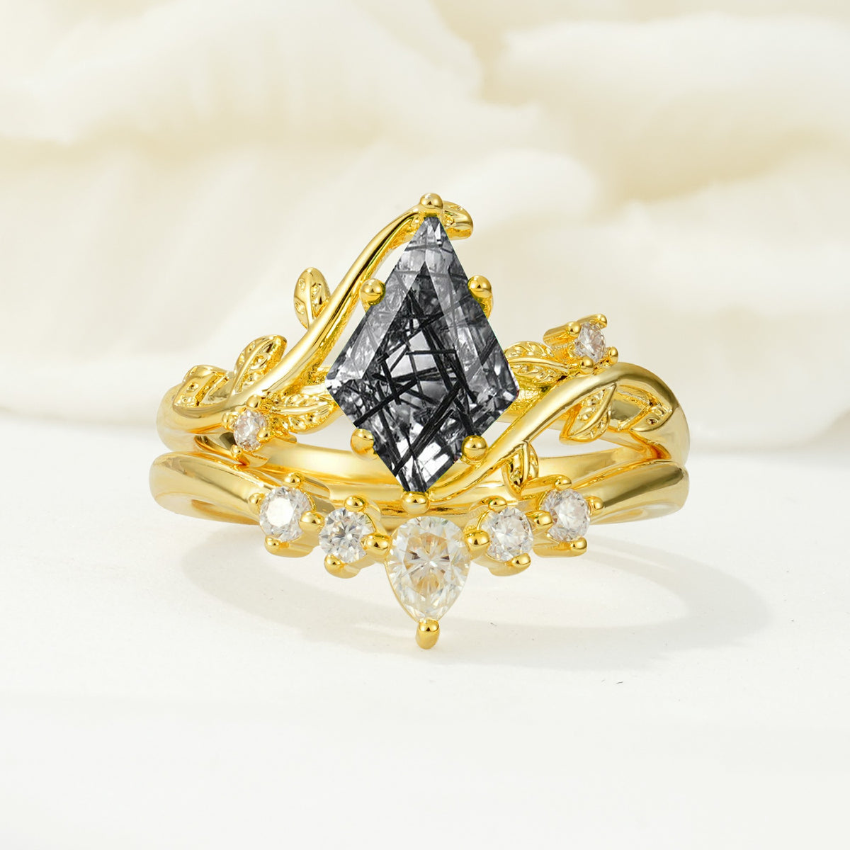 SR17116 Black Rutilated Quartz Ring - Additional view