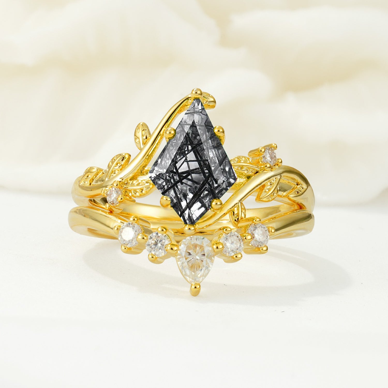 SR17116 Black Rutilated Quartz Ring - Additional view
