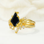 SR17116 Black Onyx Ring - White-Gold