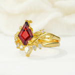 SR17116 Garnet Ring - White-Gold