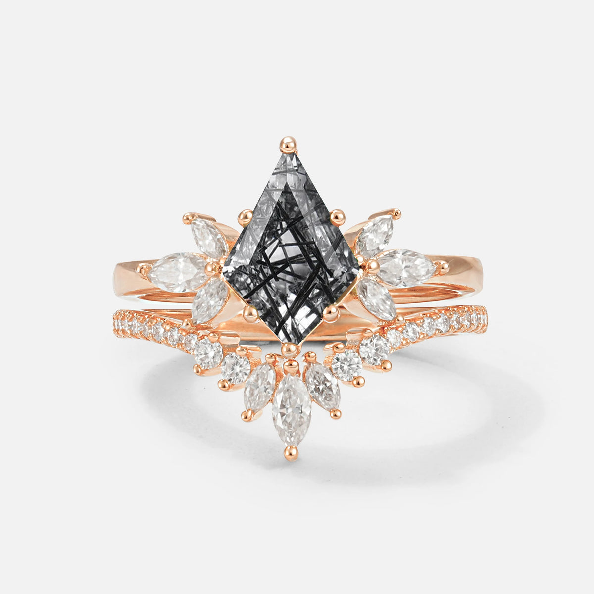 SR17117 Black Rutilated Quartz Ring - Additional view
