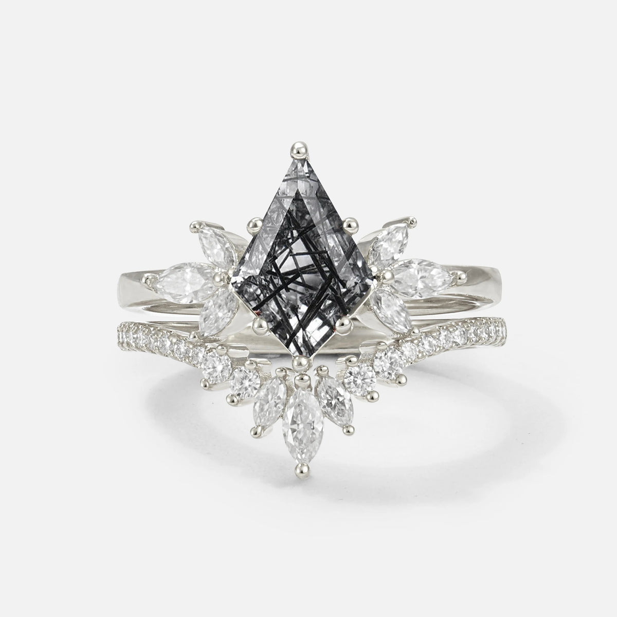 SR17117 Black Rutilated Quartz Ring - Additional view