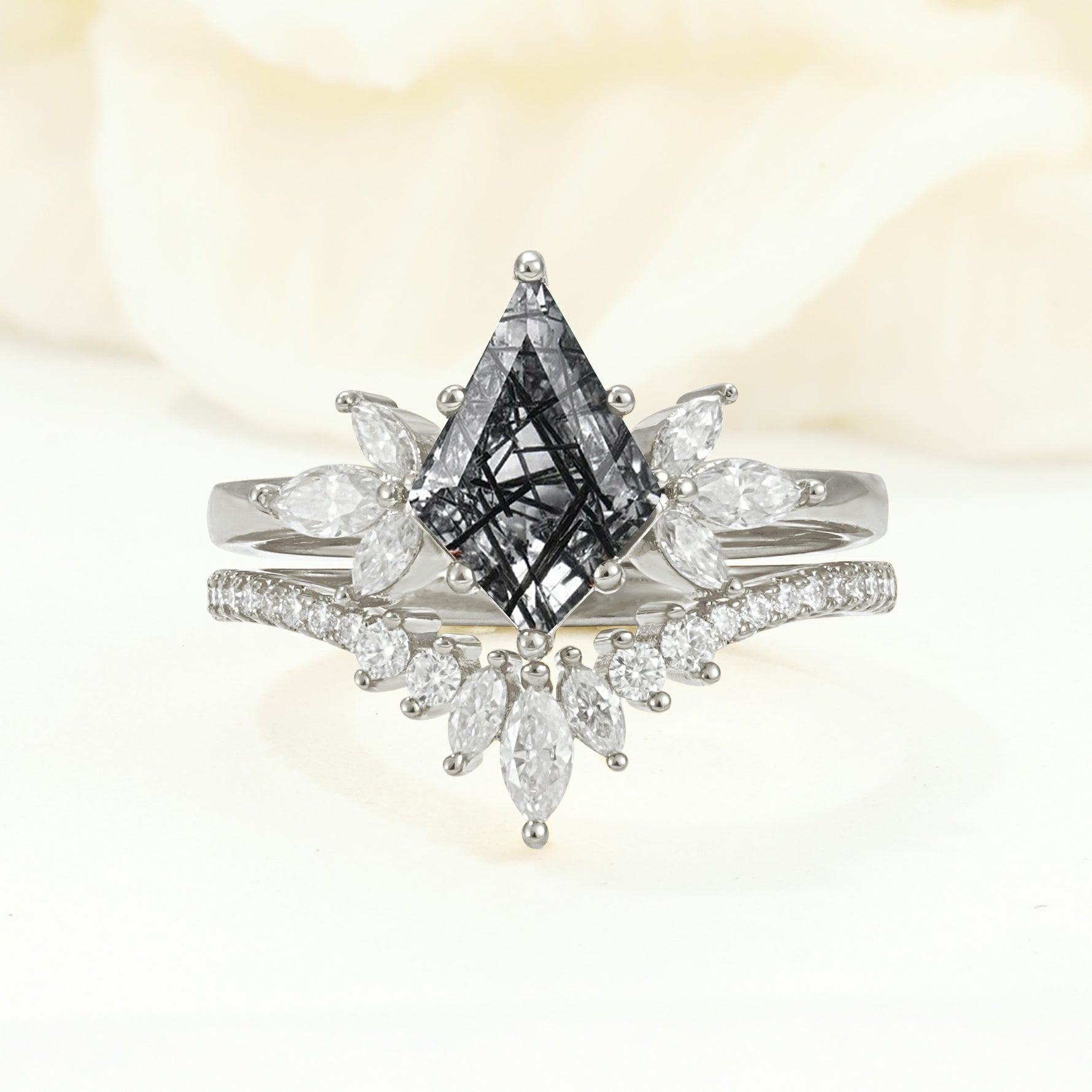 SR17117 Black Rutilated Quartz Ring - Additional view