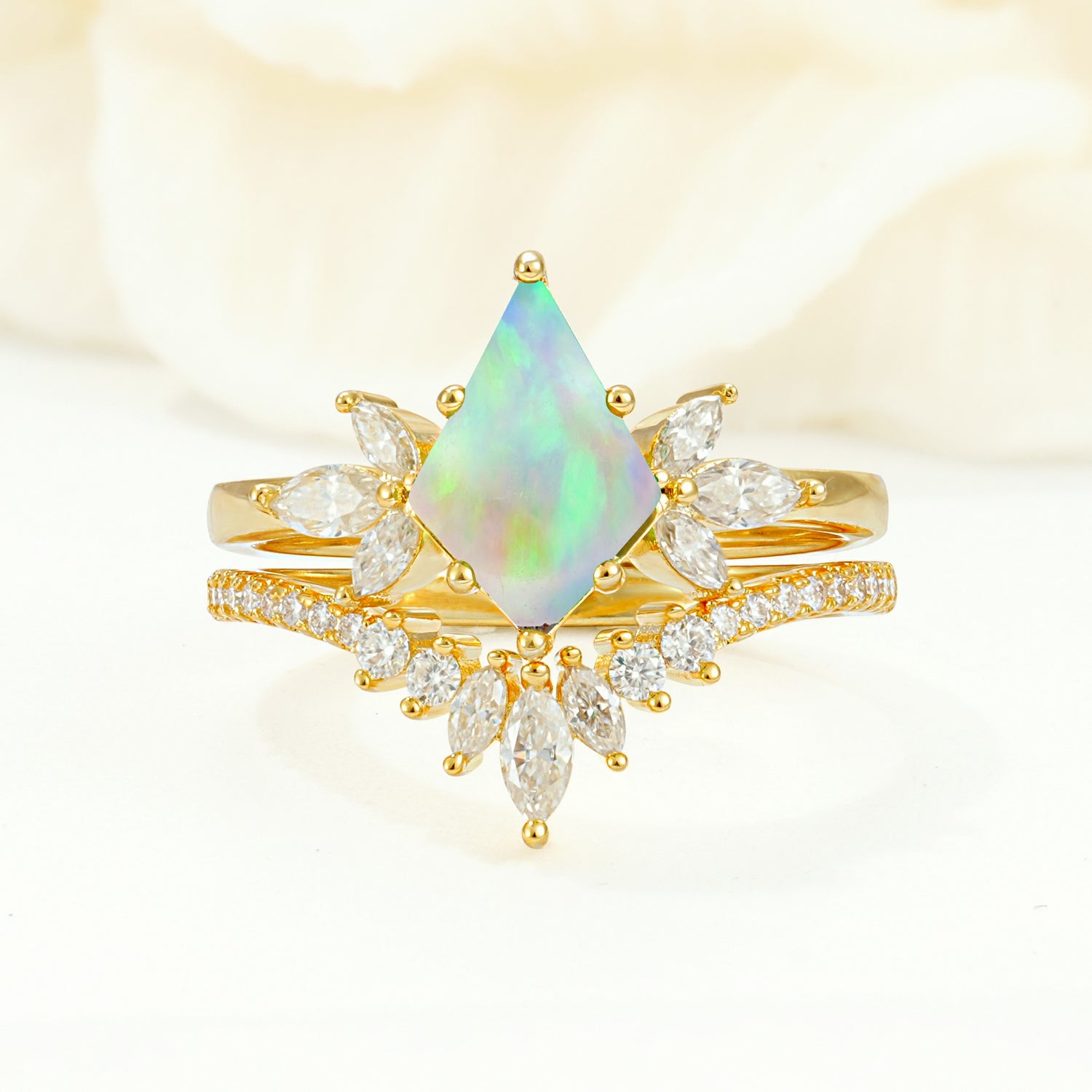 SR17117 Fire Opal Ring - Yellow-Gold