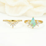SR17117 Fire Opal Ring - White-Gold