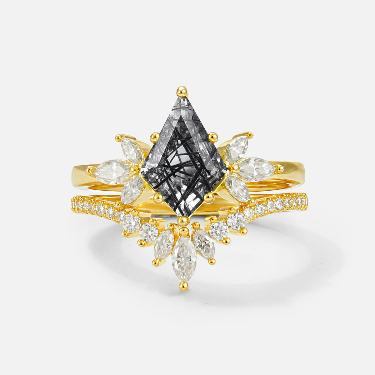 SR17117 Black Rutilated Quartz Ring - Additional view
