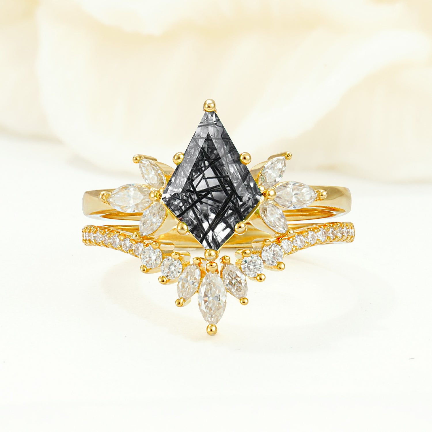 SR17117 Black Rutilated Quartz Ring - Additional view