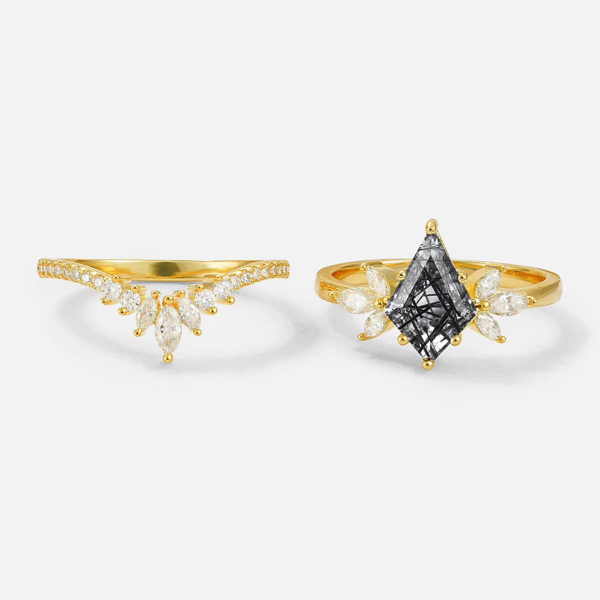 SR17117 Black Rutilated Quartz Ring - Additional view