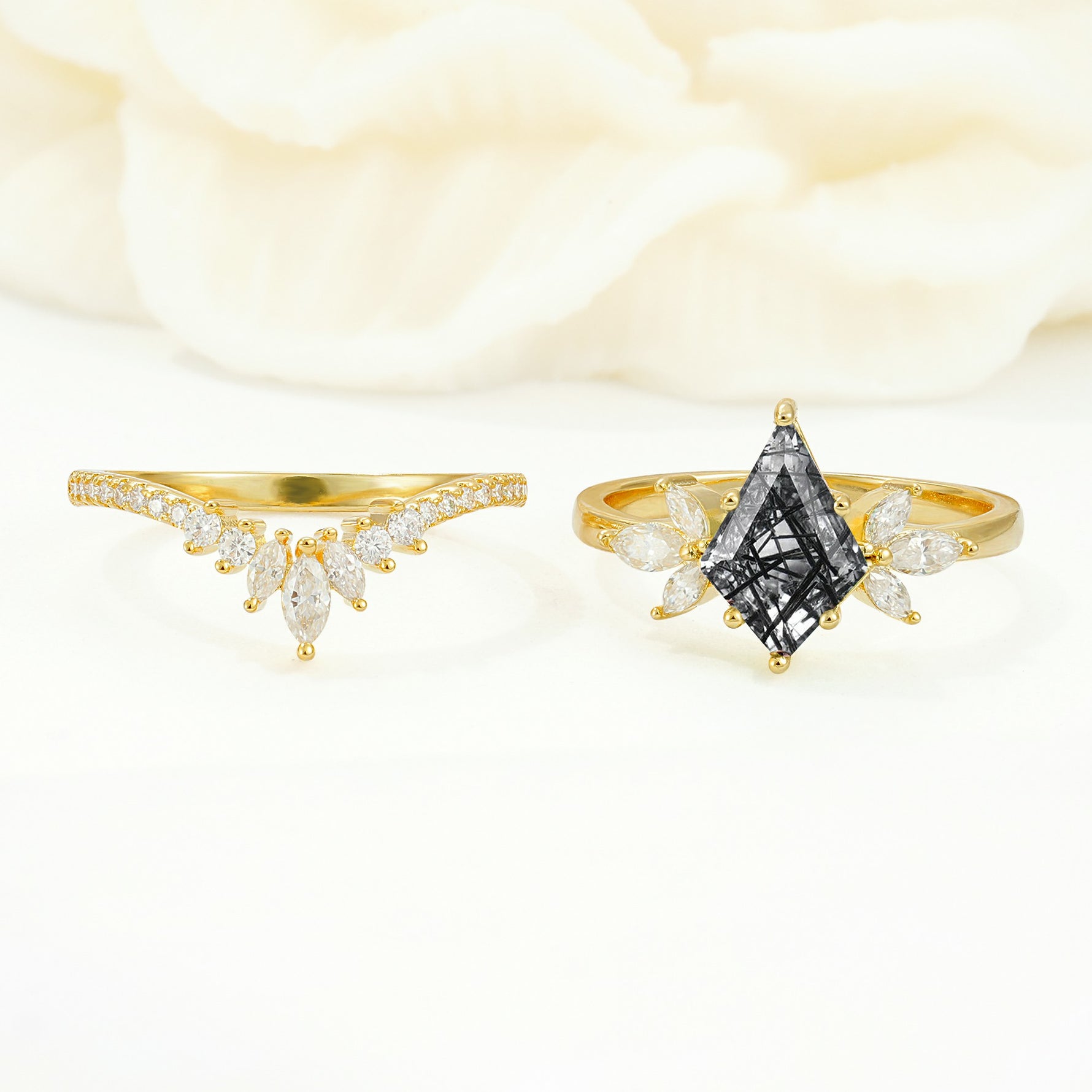 SR17117 Black Rutilated Quartz Ring - Additional view