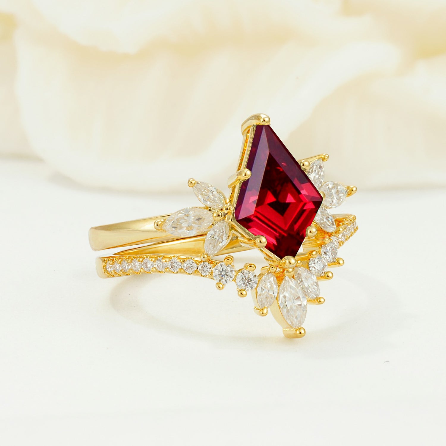 SR17117 Ruby Ring - White-Gold