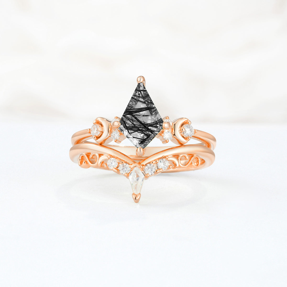SR17118 Black Rutilated Quartz Ring - Additional view