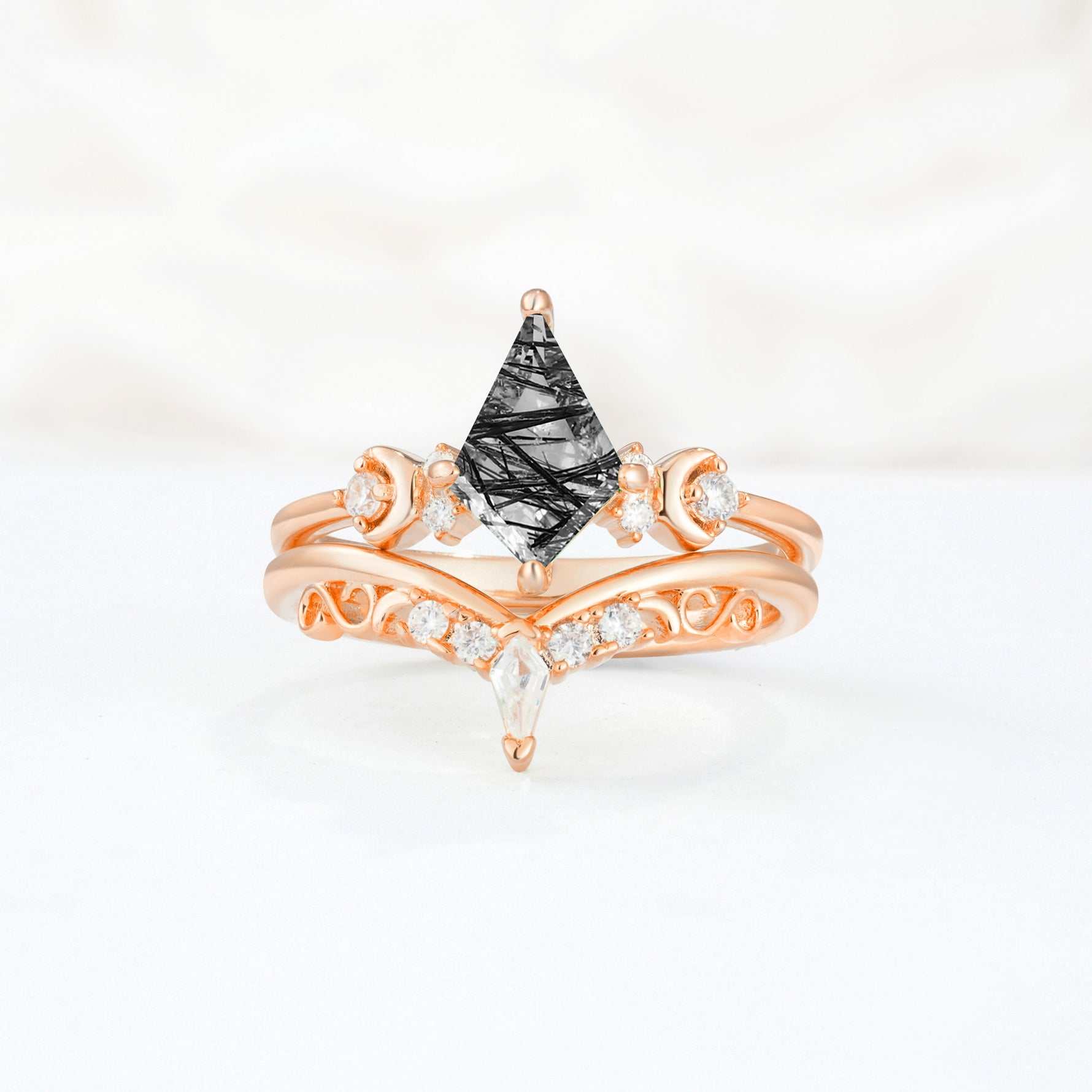 SR17118 Black Rutilated Quartz Ring - Additional view