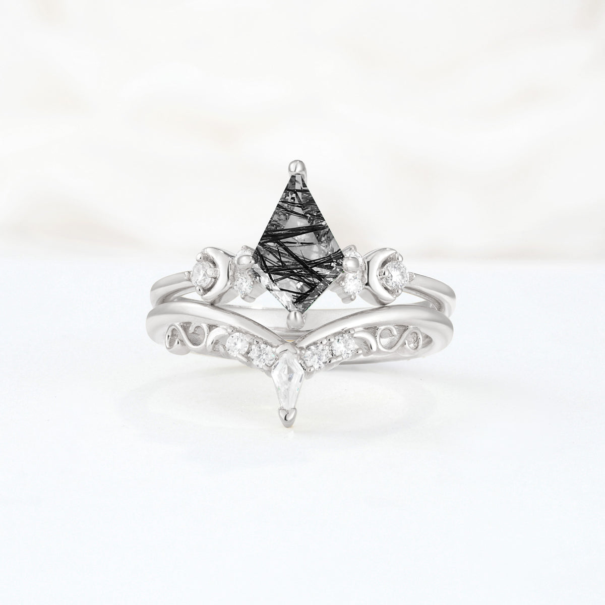 SR17118 Black Rutilated Quartz Ring - Additional view