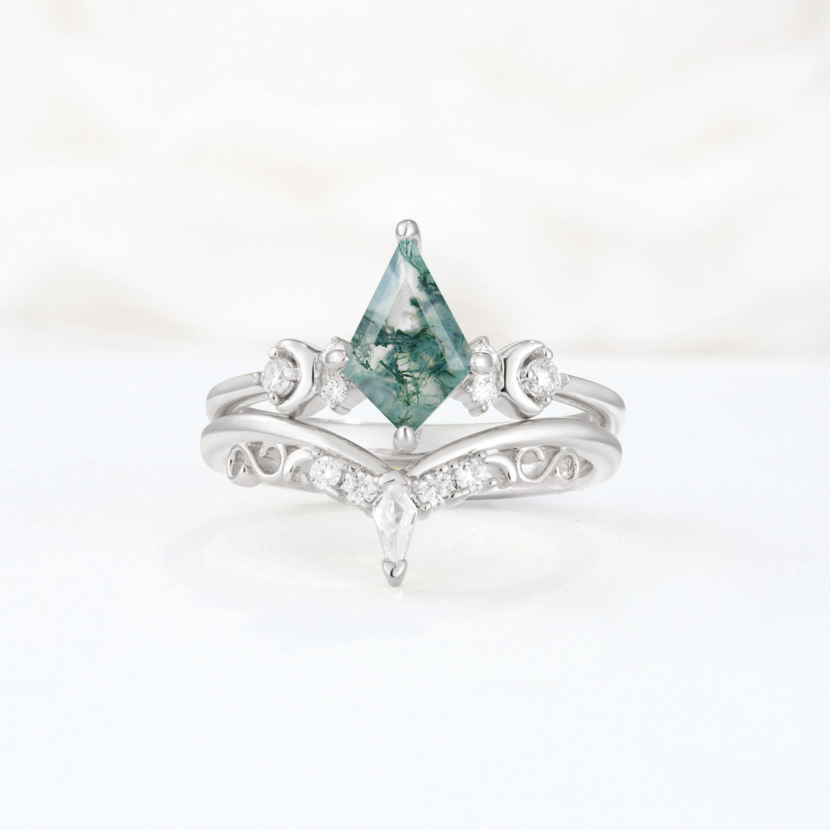 SR17118 Moss Agate Ring - Additional view