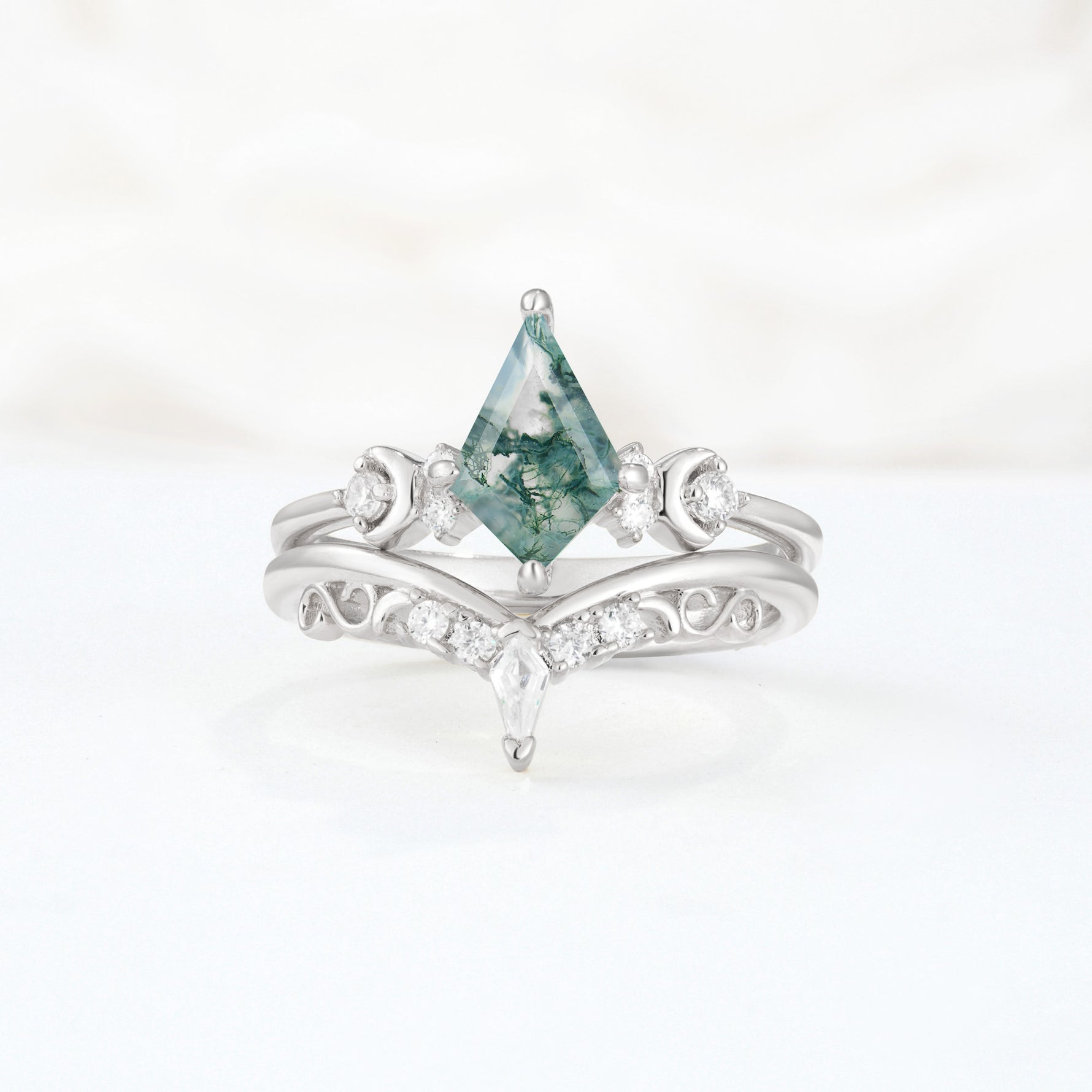 SR17118 Moss Agate Ring - Additional view