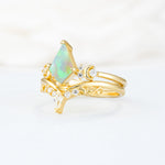 SR17118 Fire Opal Ring - White-Gold