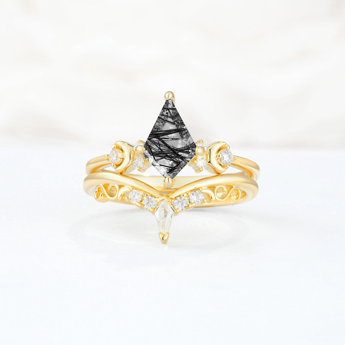 SR17118 Black Rutilated Quartz Ring - Additional view