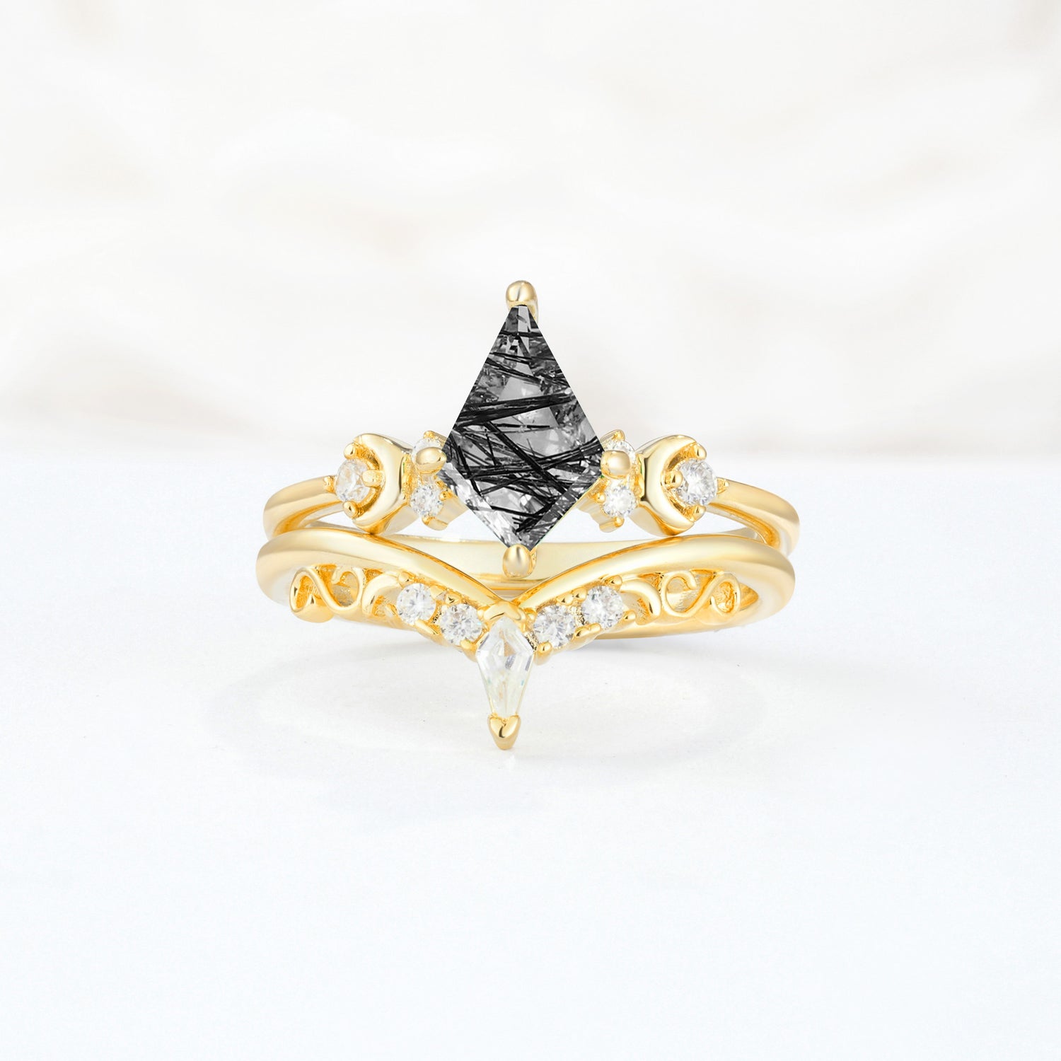 SR17118 Black Rutilated Quartz Ring - Additional view