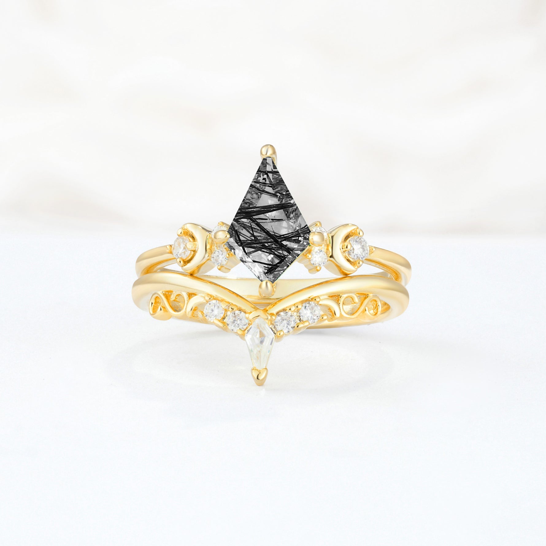 SR17118 Black Rutilated Quartz Ring - Additional view
