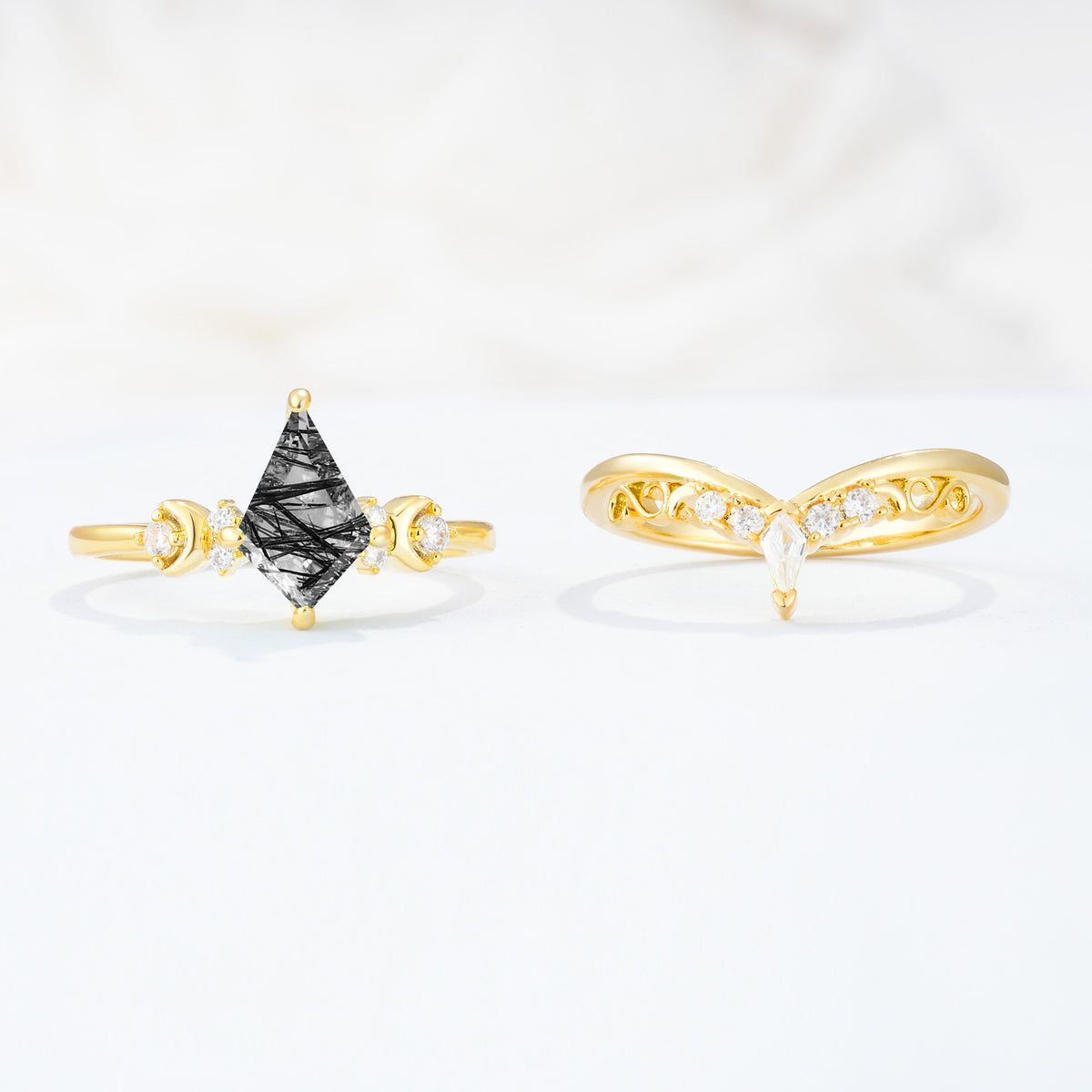 SR17118 Black Rutilated Quartz Ring - Additional view
