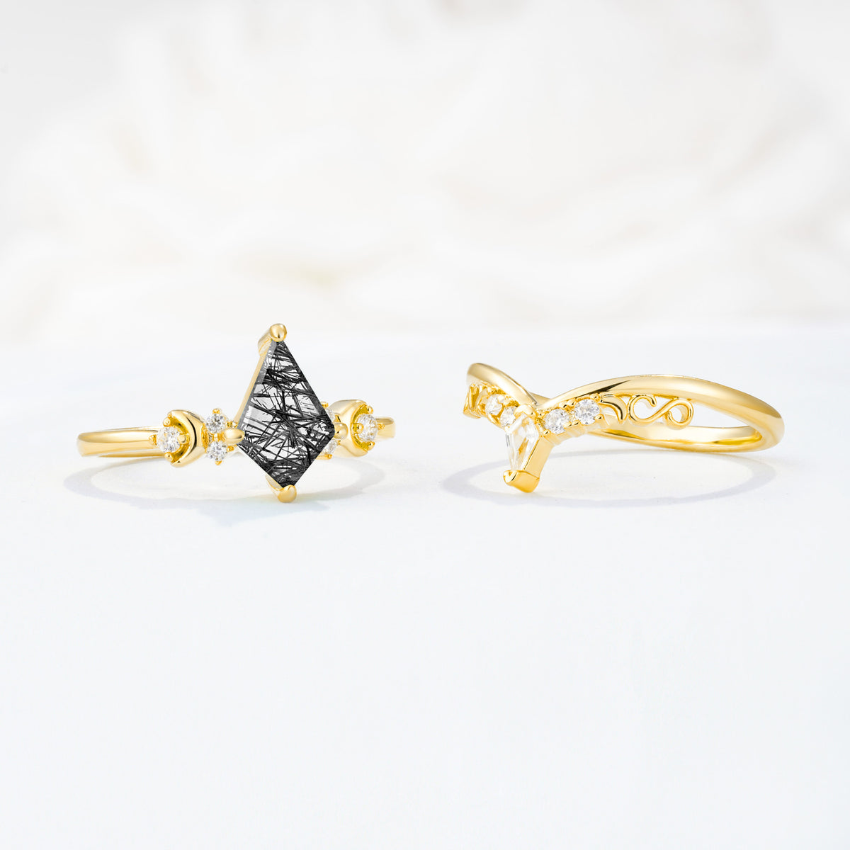 SR17118 Black Rutilated Quartz Ring - Additional view