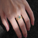 SR17118 Moss Agate Ring - Rose-Gold