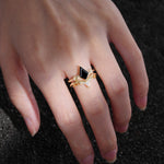 SR17118 Black Onyx Ring - Rose-Gold